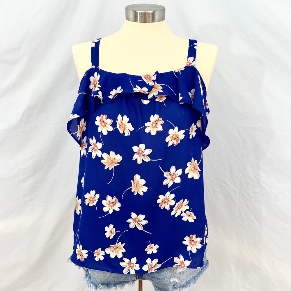 Royal Blue Floral Tank Top NWT